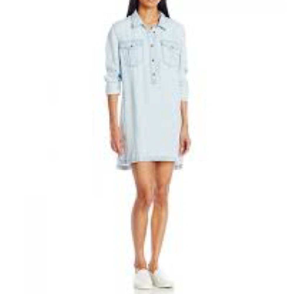Silver Jeans NWT Jean Chambray Long Sleeve Denim Dress S